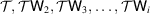 [{\cal T}, {\cal T}\hbox{\sf W}_{2}, {\cal T}\hbox{\sf W}_{3},\ldots,{\cal T}\hbox{\sf W}_{i}]