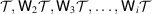 [{\cal T}, \hbox{\sf W}_{2}{\cal T}, \hbox{\sf W}_{3}{\cal T}, \ldots, \hbox{\sf W}_{i}{\cal T}]