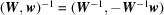 [({\bi W}, {\bi w})^{-1} = ({\bi W}^{-1}, - {\bi W}^{-1} {\bi w})]