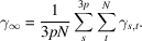 [\gamma_{\infty} = {1 \over 3pN} \sum\limits_{s}^{3p} \sum\limits_{t}^{N} \gamma_{s,t}.]