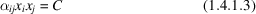 [\alpha_{ij}x_{i}x_{j} = C \eqno(1.4.1.3)]