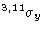 $^{3,11}\sigma_y$